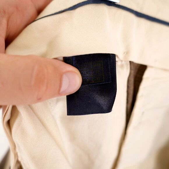 Brooks Brothers 1818 Madison Wool Beige Birdseye Pleated Cuff Dress Pants 38/30 - Picture 7 of 8